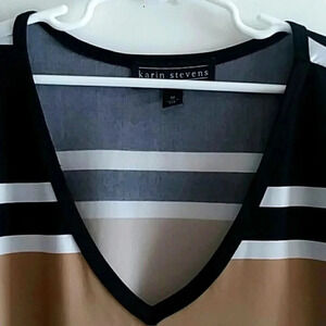 Long Nude Black White Maxi Dress